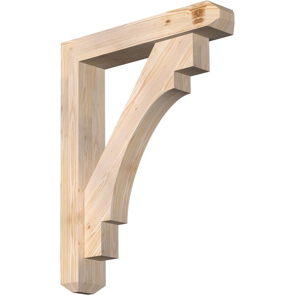 Ekena Millwork Merced Craftsman Smooth Bracket w/ Offset Brace, Douglas Fir, 5 1/2"W x 28"D x 36"H BKT0604X28X36MRC04SDF - main